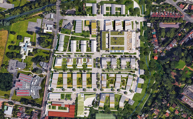 vue drone quartier de la maillerie villeneuve d'ascq